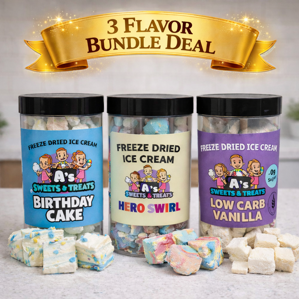 3Flavor Bundle Freeze Dried Ice Cream - A's Sweets & Treats Freeze